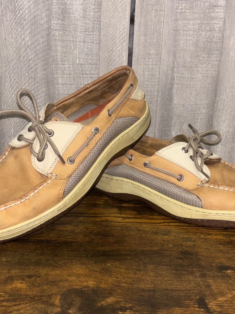 Men's Sperry Billfish Boat Shoes Like New Tan Leather 12 XW - Picture 2 of 9